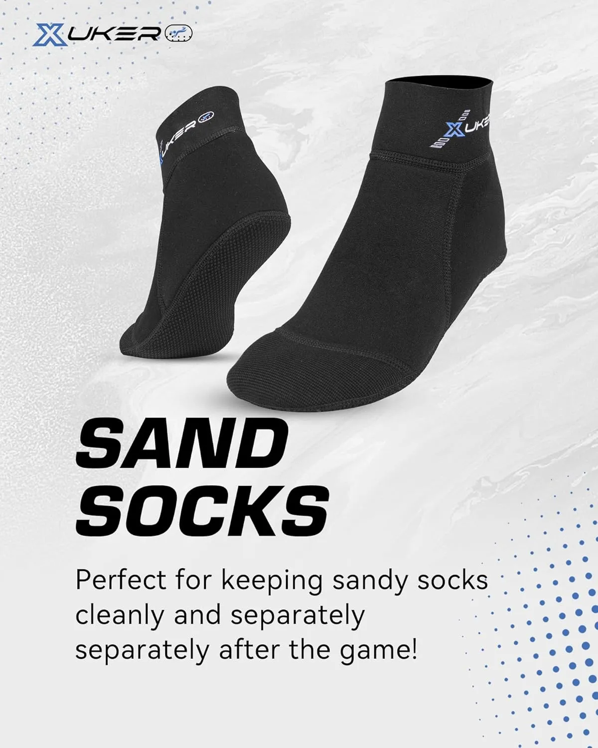 XUKER Neoprene Socks, 2mm Sand Proof Beach Volleyball Soccer Socks for Men Women