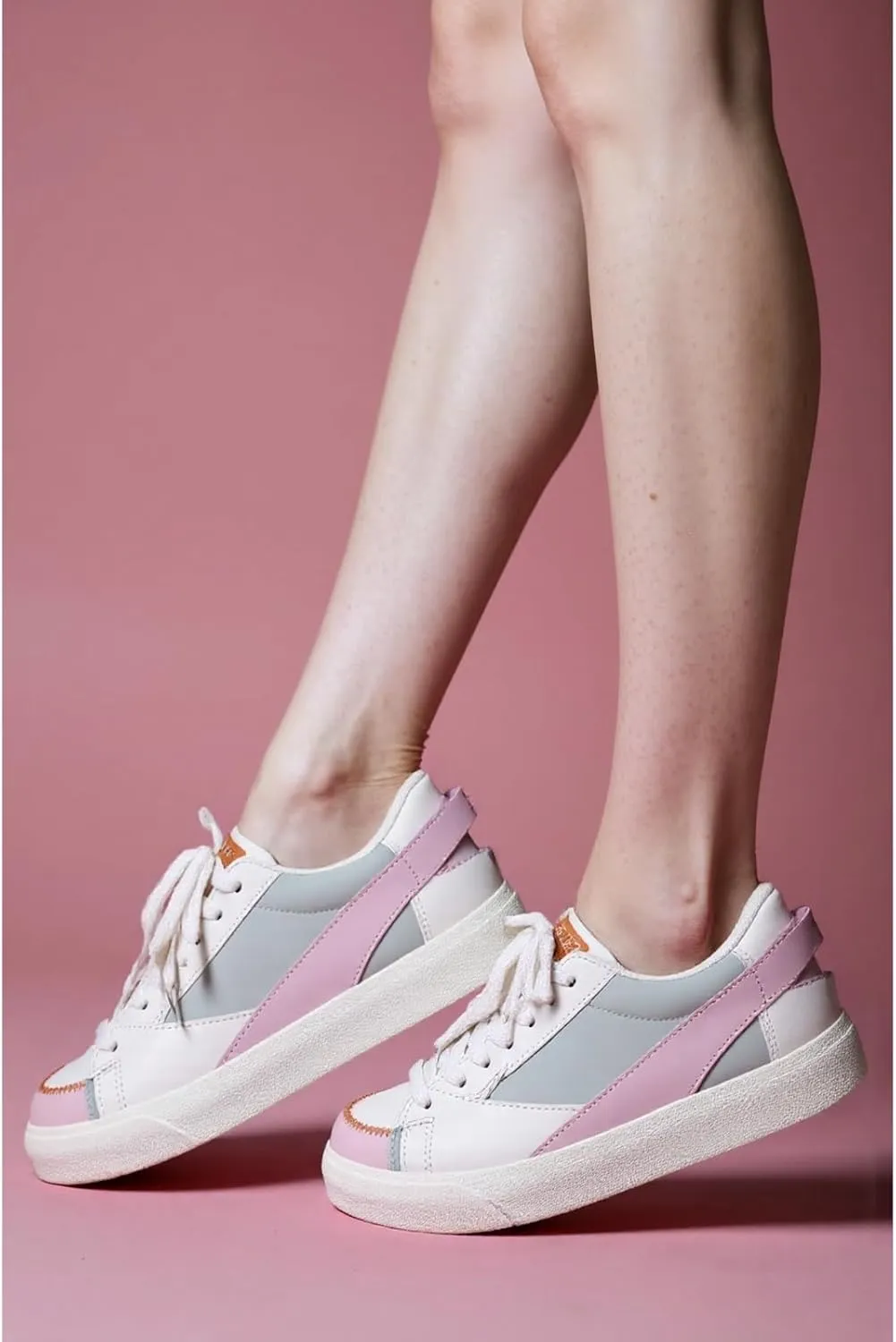 Y2K Cute Casual Sneakers for Women - Cute Plaid Shoes Chunky Rope Lace-up Fashion Comfortable White Shoes