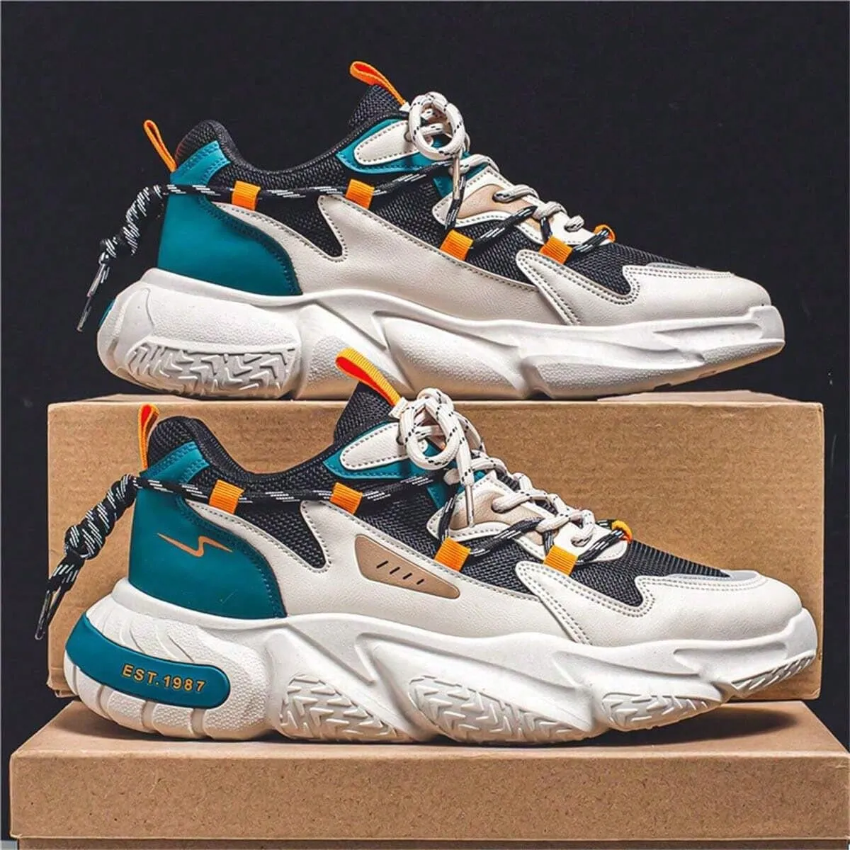 Y2K Mesh Fabric Chunky Style Height Boosting Sneakers for Men Fall Outdoor Casual Running Travel Use with Anti Skid Thick Sole and Modern Streetwear Look