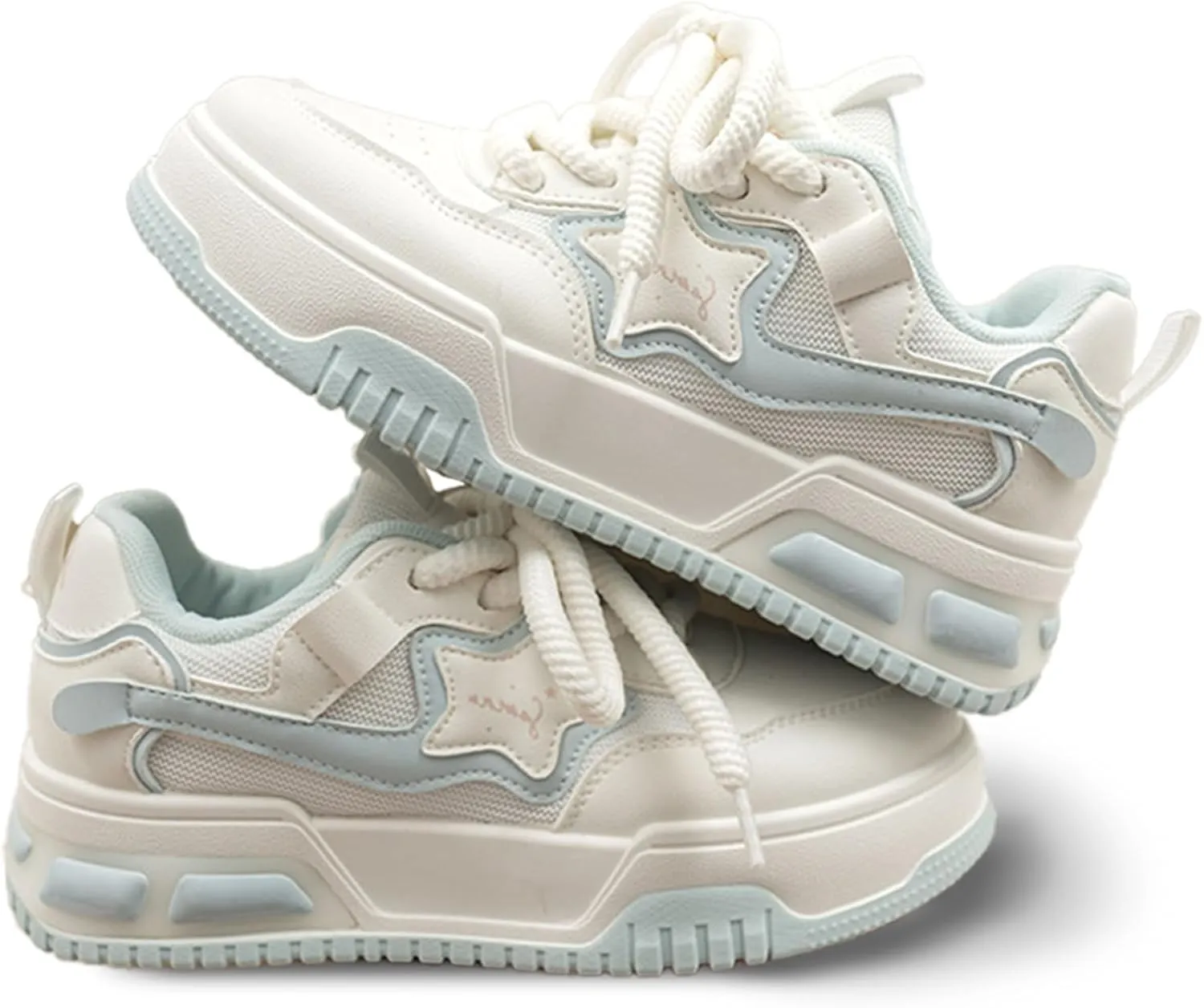 Y2K Sneakers for Women Cute Star Chunky Preppy Shoes Platform Walking Streetwear