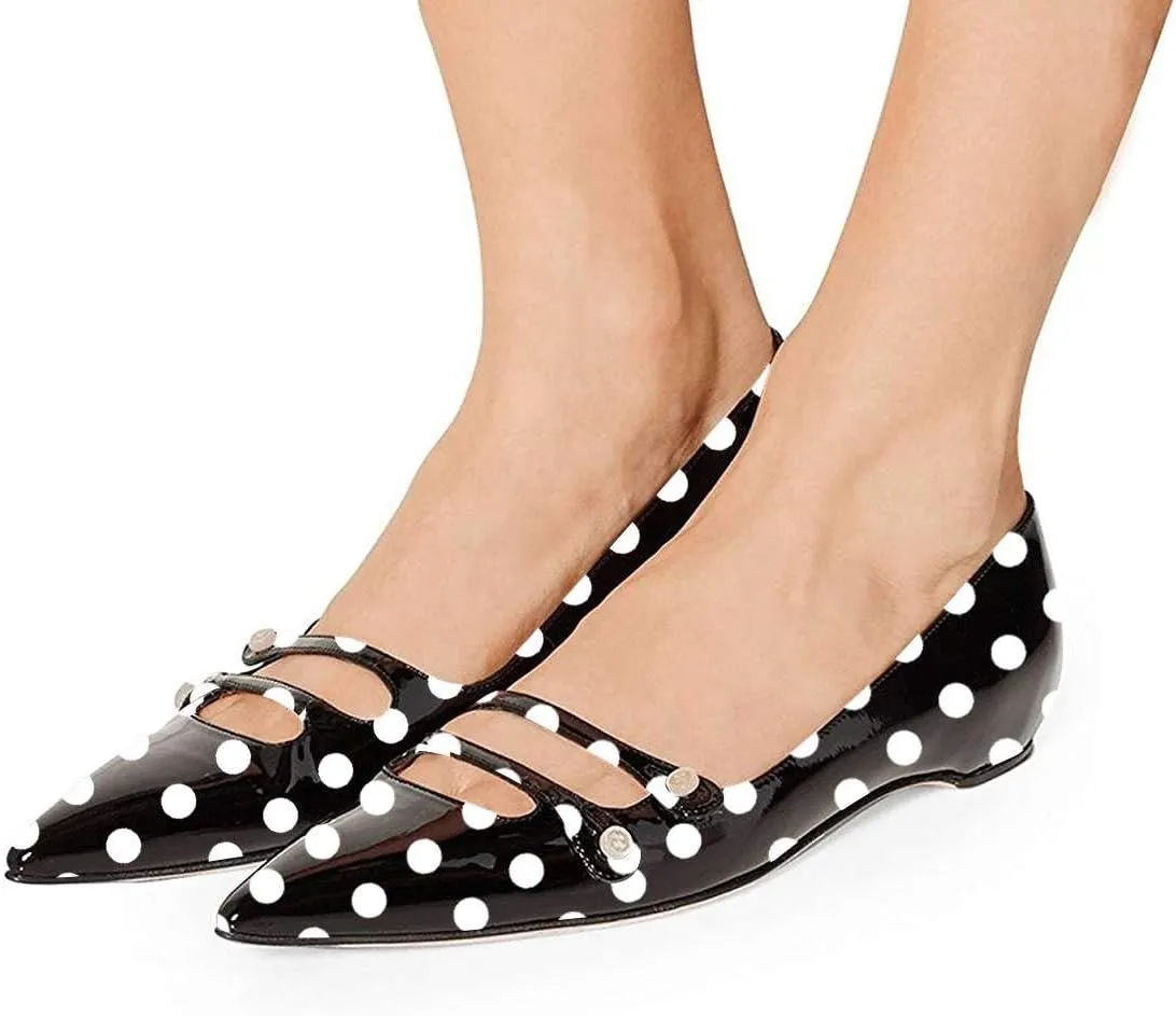 YDN Women Flats Hidden Low Heels Pumps Pointed Toe Slip on Comfort Straps Shoes