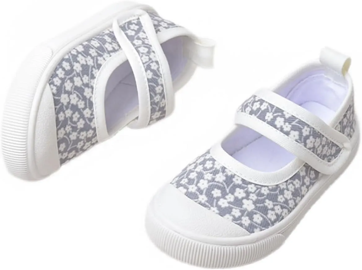 YIBLBOX Girl Canvas Sneakers Toddler Girl Mary Jane Flats Casual School Uniform Loafers Dress Shoe