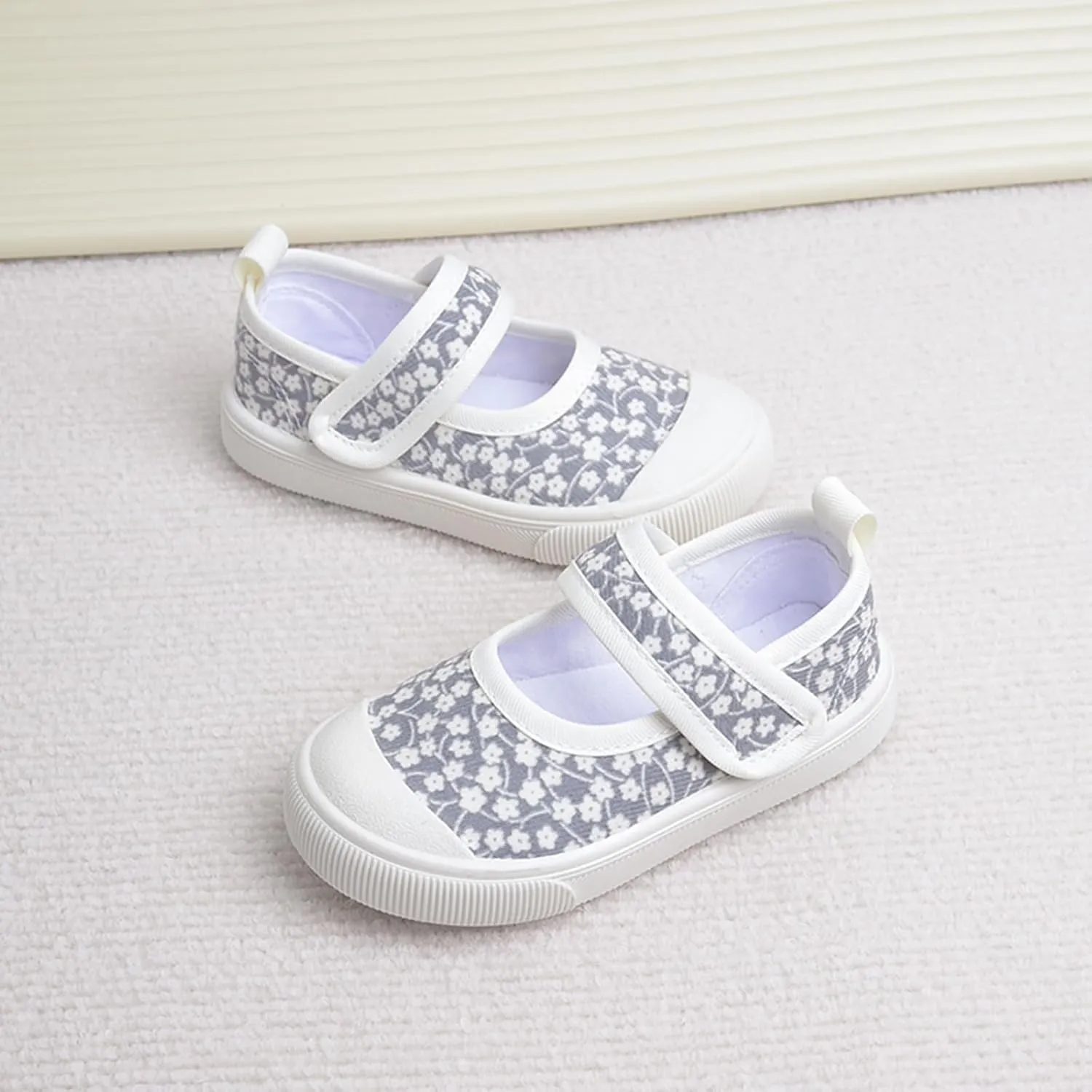 YIBLBOX Girl Canvas Sneakers Toddler Girl Mary Jane Flats Casual School Uniform Loafers Dress Shoe