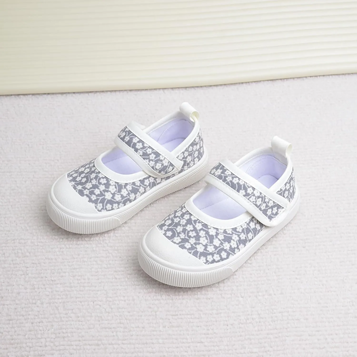 YIBLBOX Girl Canvas Sneakers Toddler Girl Mary Jane Flats Casual School Uniform Loafers Dress Shoe