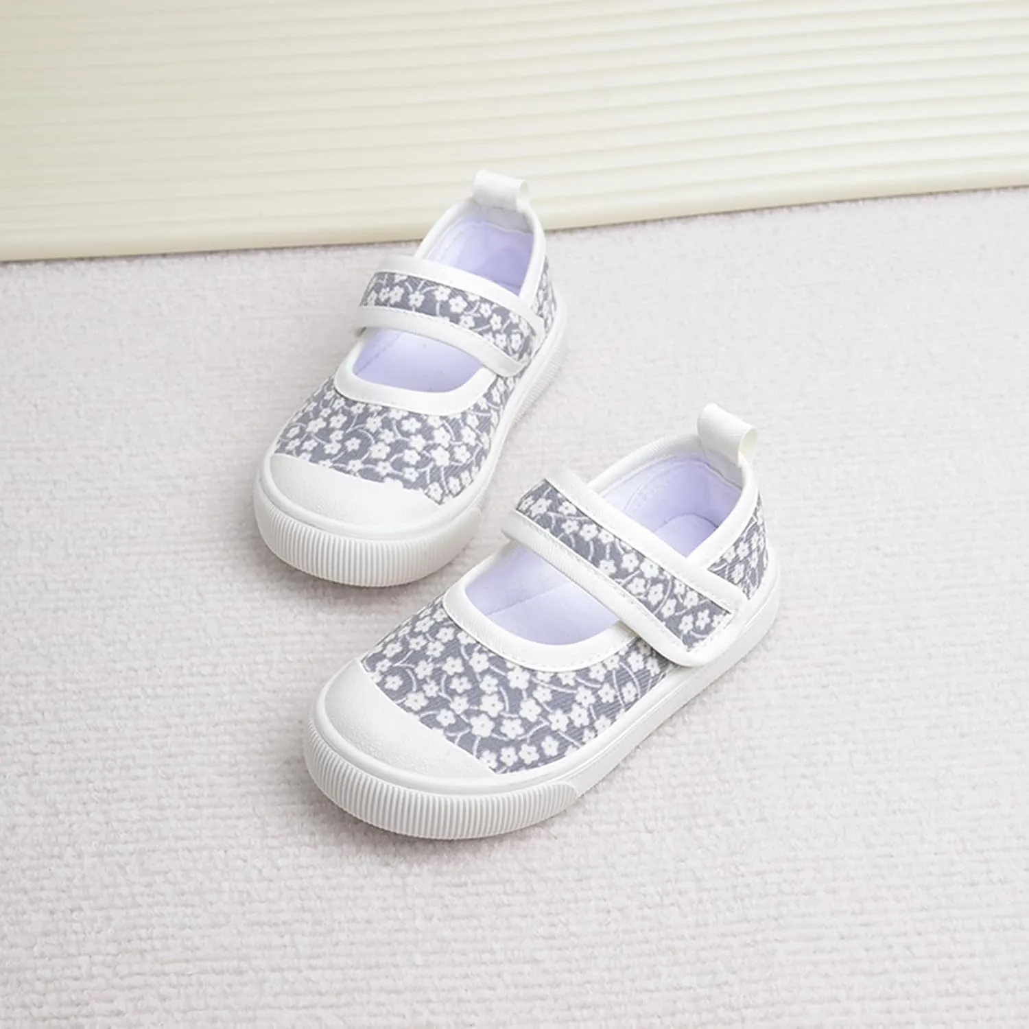 YIBLBOX Girl Canvas Sneakers Toddler Girl Mary Jane Flats Casual School Uniform Loafers Dress Shoe
