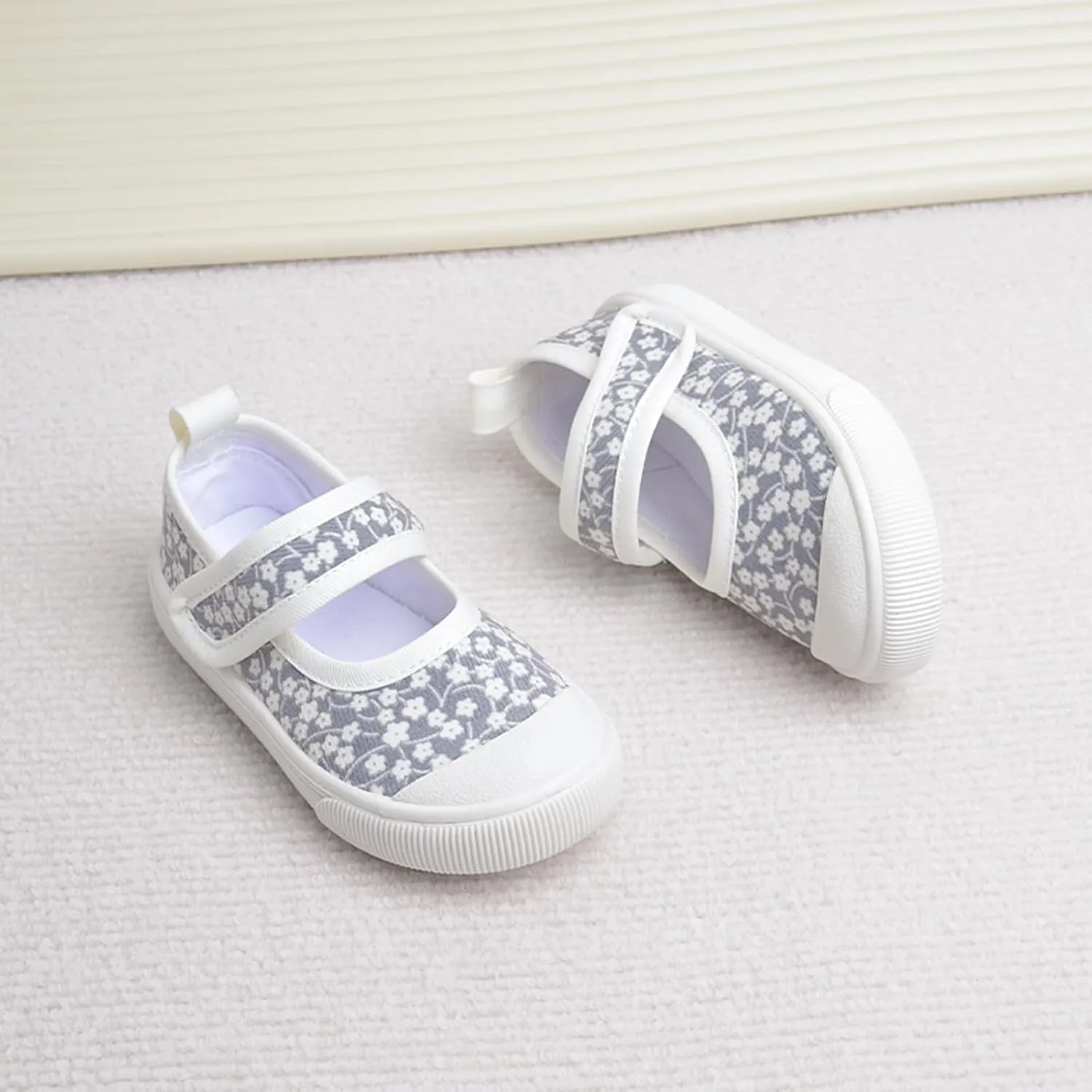 YIBLBOX Girl Canvas Sneakers Toddler Girl Mary Jane Flats Casual School Uniform Loafers Dress Shoe