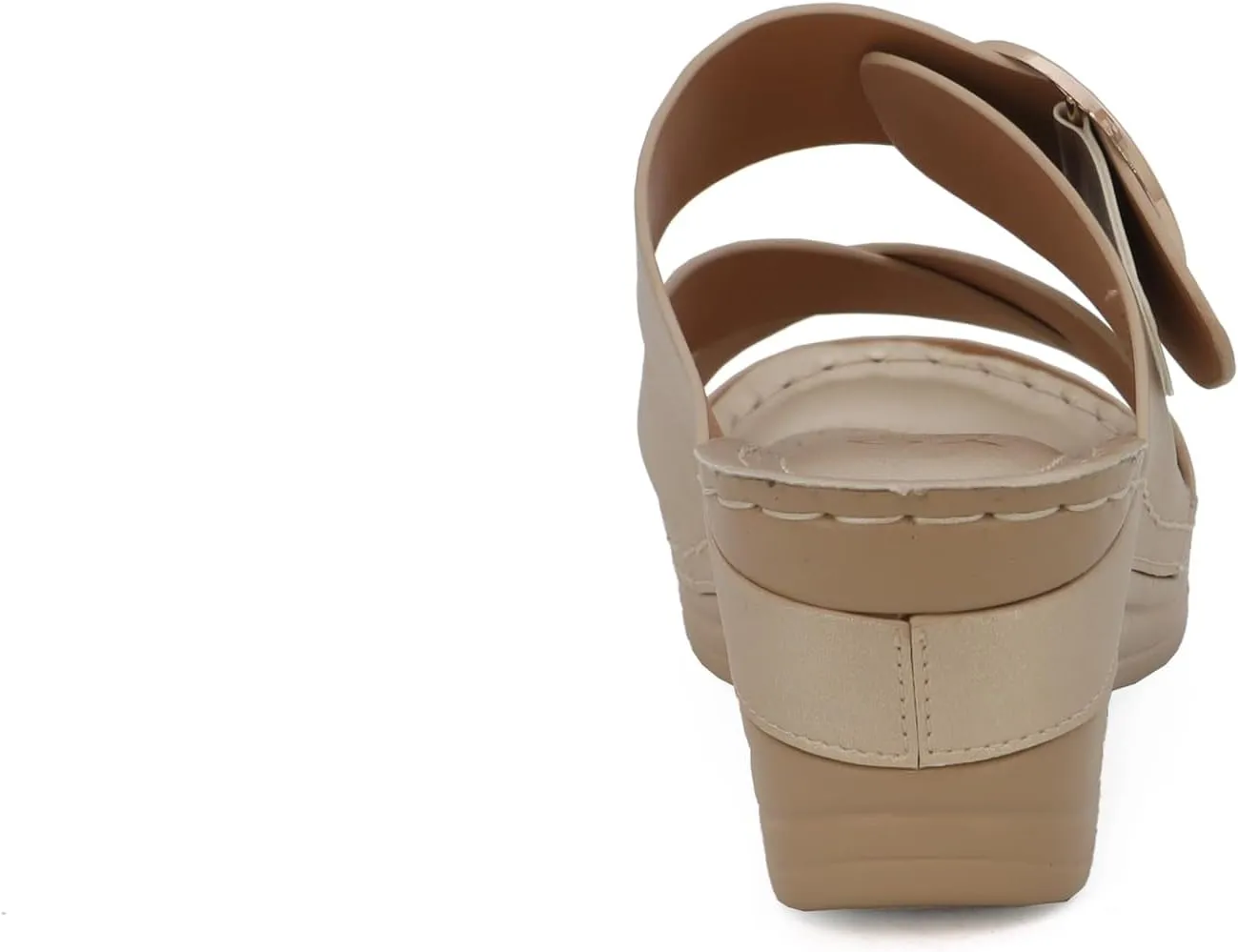 YOKI IRENA Women’s Slides Comfort Wedge Sandals with Crisscross Upper & Buckle, Dressy Sandals Women, Wedge Sandals for Women, Women's Sandals Comfortable, Summer Sandals
