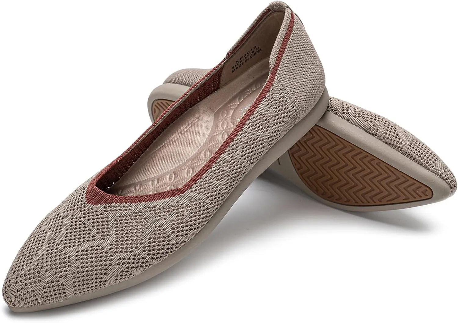 youngshow Women's Ballet Flats Comfortable Work Shoes, Casual Pointed Toe Flats for Office, Dressy Slip-On Walking Shoes