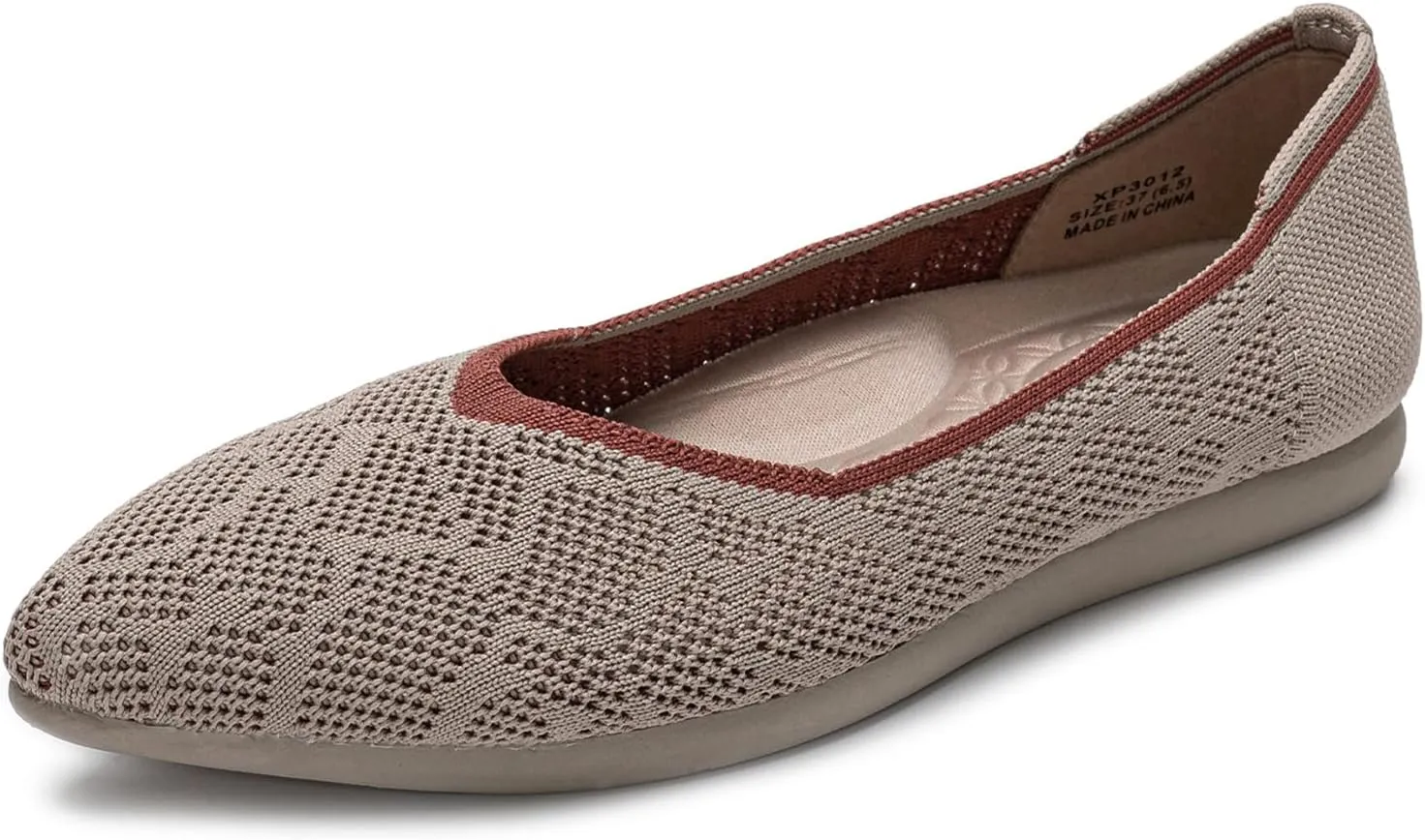 youngshow Women's Ballet Flats Comfortable Work Shoes, Casual Pointed Toe Flats for Office, Dressy Slip-On Walking Shoes