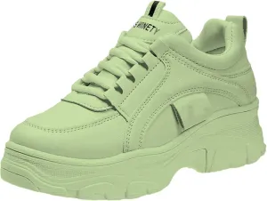 YSMIIH Women Platform Chunky Sneakers Lace up Silver White Cosy Athletic Sports Walking Shoes
