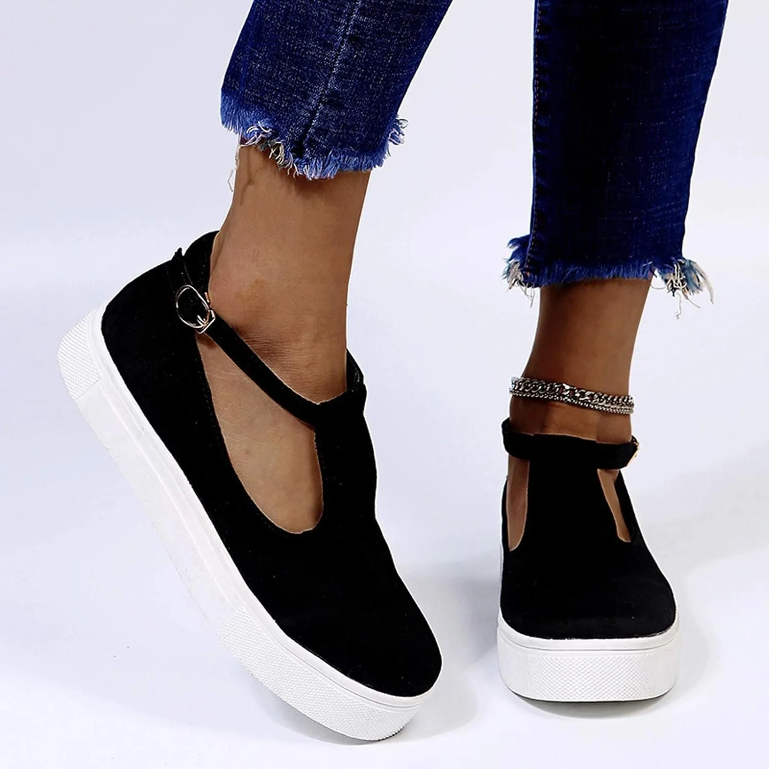 ZBYY Womens Sandals Summer Casual Buckle Strap Flat Sandals Comfy Slip On Hollow Out Breathable Walking Loafers Sneakers