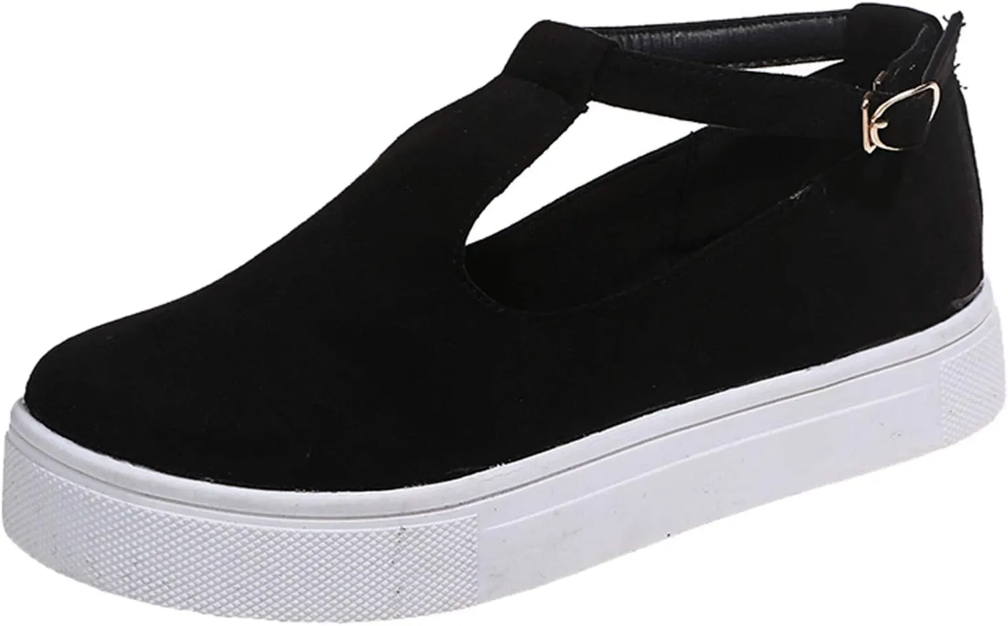 ZBYY Womens Sandals Summer Casual Buckle Strap Flat Sandals Comfy Slip On Hollow Out Breathable Walking Loafers Sneakers