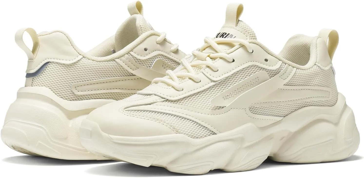 ZURIN Womens Chunky Platform Sneakers-Lightweight Breathable Dad Shoes,Casual Lace-Up Walking Sneakers,Comfortable Fashion Tennis Shoes